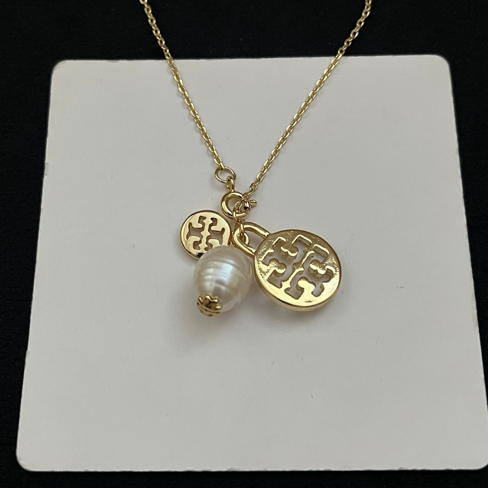 Tory Burch Freshwater Pearl Letter Pendant Bracelet